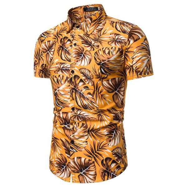men's summer leaf print shirts short sleeve casual man youth blouse slim boho hawaiian seaside beach shirt for men, White;black
men's summer leaf print shirts short sleeve casual man youth blouse slim boho hawaiian seaside beach shirt for men, White;black