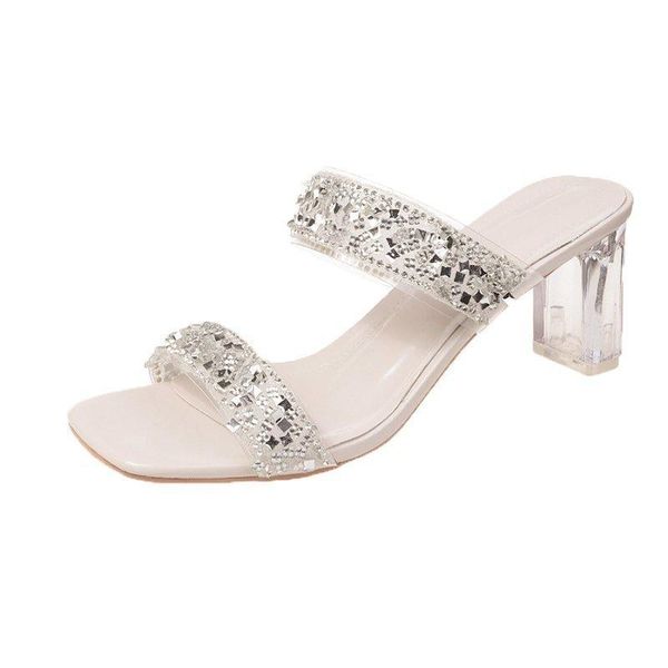 slippers crystal women shoes woman 2021 summer female mules thick high heels transparent ladies slides plus size, Black
slippers crystal women shoes woman 2021 summer female mules thick high heels transparent ladies slides plus size, Black