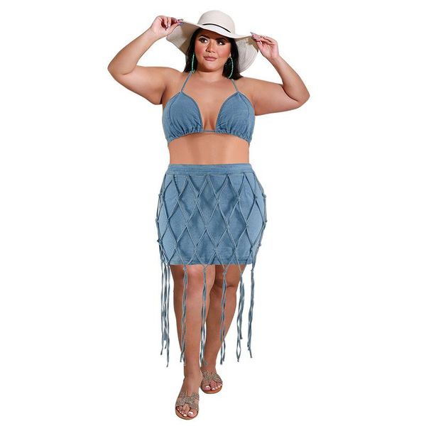 plus size tracksuits clubwear 2 piece denim skirt set women backless open back crop + pencil vintage tassel skirts beach outfits, Black
plus size tracksuits clubwear 2 piece denim skirt set women backless open back crop + pencil vintage tassel skirts beach outfits, Black