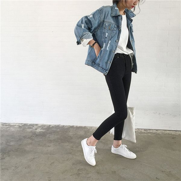 blue jeans women outerwear casacos feminino slim ripped holes denim femme elegant vintage bomber jacket basic coats, Black;brown
blue jeans women outerwear casacos feminino slim ripped holes denim femme elegant vintage bomber jacket basic coats, Black;brown