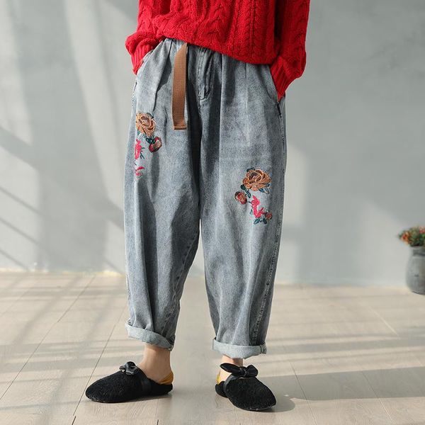 women's jeans 2021 spring autumn women elastic waist large size all-match denim pants casual loose embroidery ladies trousers, Blue
women's jeans 2021 spring autumn women elastic waist large size all-match denim pants casual loose embroidery ladies trousers, Blue