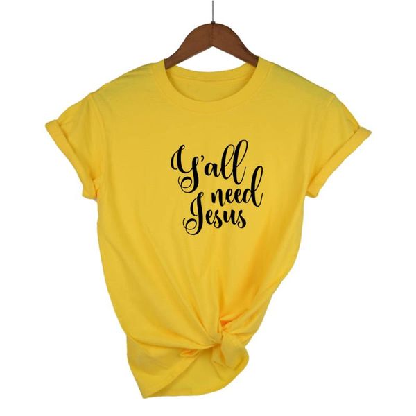 women's t-shirt y'all need jesus printing t-shirts women summer graphic t shirt streetwear crew neck woman clothes casual mujer c, White
women's t-shirt y'all need jesus printing t-shirts women summer graphic t shirt streetwear crew neck woman clothes casual mujer c, White