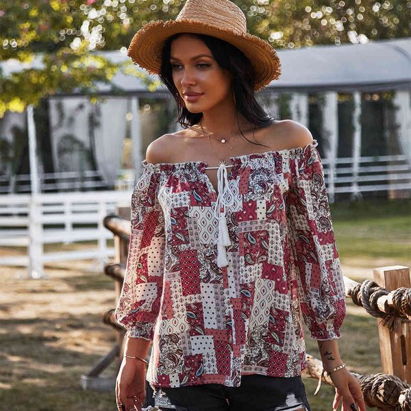 tracksuits spring summer slash neck women long sleeve patchwork print tassel casual female t shirts, Gray
tracksuits spring summer slash neck women long sleeve patchwork print tassel casual female t shirts, Gray