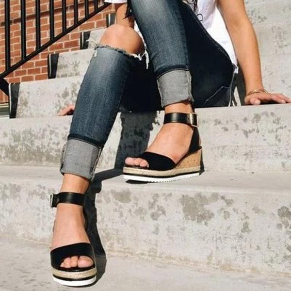 shoes women's sandals retro womens fashion open toe ankle platform wedges ladies roman woman &40, Black
shoes women's sandals retro womens fashion open toe ankle platform wedges ladies roman woman &40, Black