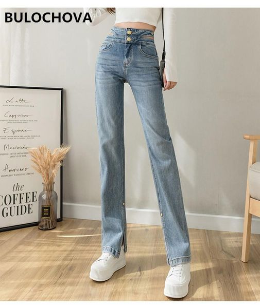 women jeans full length high waist straight elasticity casual slim cowboy denim split long pants mujer women's, Blue
women jeans full length high waist straight elasticity casual slim cowboy denim split long pants mujer women's, Blue