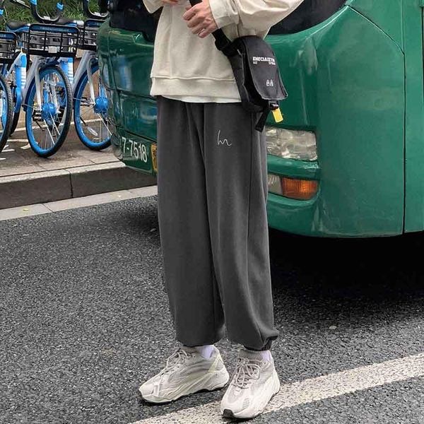 men's pants embroidered dark gray guard autumn sports style fashion brand korean loose leggings, Black
men's pants embroidered dark gray guard autumn sports style fashion brand korean loose leggings, Black