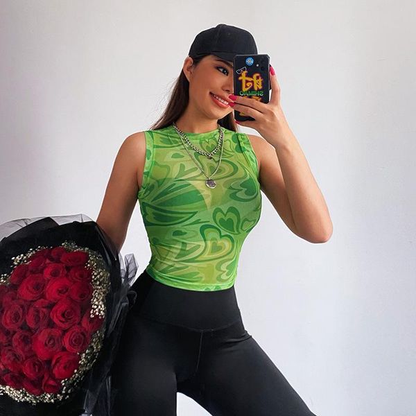 women's tanks & camis 2021 summer round neck slim sleeveless heart print small vest mesh crop women off shoulder casual fashion tank jy, White
women's tanks & camis 2021 summer round neck slim sleeveless heart print small vest mesh crop women off shoulder casual fashion tank jy, White