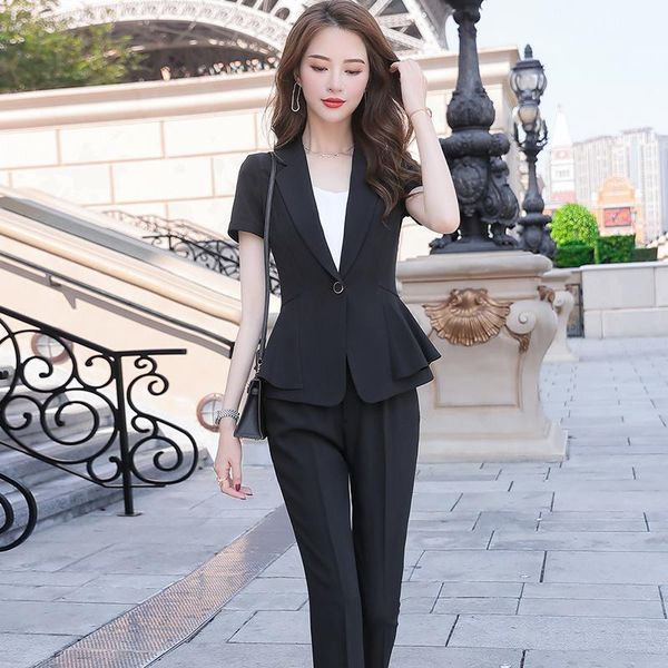 women's two piece pants pant suit ruffle 2 set women office lady elegant apricot work business short sleeve career blazer and, White
women's two piece pants pant suit ruffle 2 set women office lady elegant apricot work business short sleeve career blazer and, White