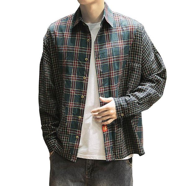 men's casual shirts 2021 autumn couples tide card hip hop shirt men long sleeve stitching plaid male coat country cotton 50cs, White;black
men's casual shirts 2021 autumn couples tide card hip hop shirt men long sleeve stitching plaid male coat country cotton 50cs, White;black
