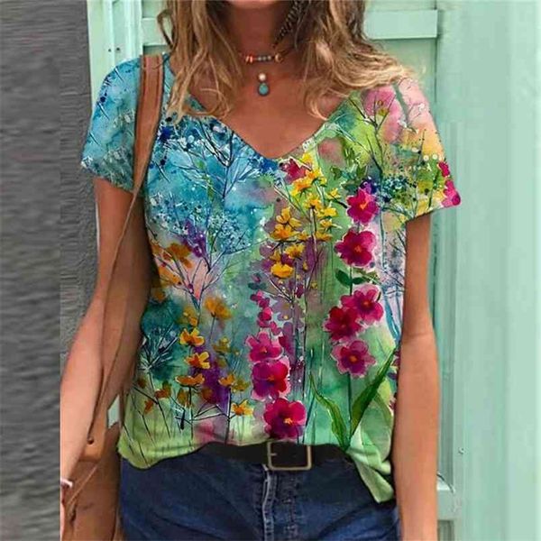 women plus size casual streetwear printed floral short sleeves t-shirt fashion loose ladies 210708, White
women plus size casual streetwear printed floral short sleeves t-shirt fashion loose ladies 210708, White