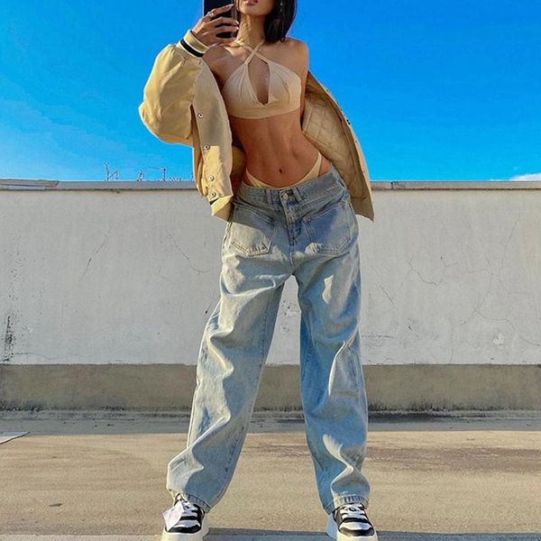 women's jeans wide-leg mid-waist solid color washed loose hip-hop style autumn 2021 casual high street youth cool, Blue
women's jeans wide-leg mid-waist solid color washed loose hip-hop style autumn 2021 casual high street youth cool, Blue