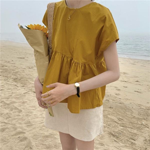 women's t-shirt oversized light yellow bow cute design loose short sleeve shirt, White
women's t-shirt oversized light yellow bow cute design loose short sleeve shirt, White