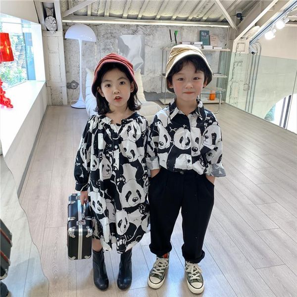 family matching clothes outfits spring boys shirt girls cute panda printed dress baby kids sisters brothers blouse clothing, White;black
family matching clothes outfits spring boys shirt girls cute panda printed dress baby kids sisters brothers blouse clothing, White;black