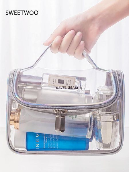 cosmetic bags & cases women's waterproof travel bag transparent fashion zipper handbag beauty supplies storage water
cosmetic bags & cases women's waterproof travel bag transparent fashion zipper handbag beauty supplies storage water