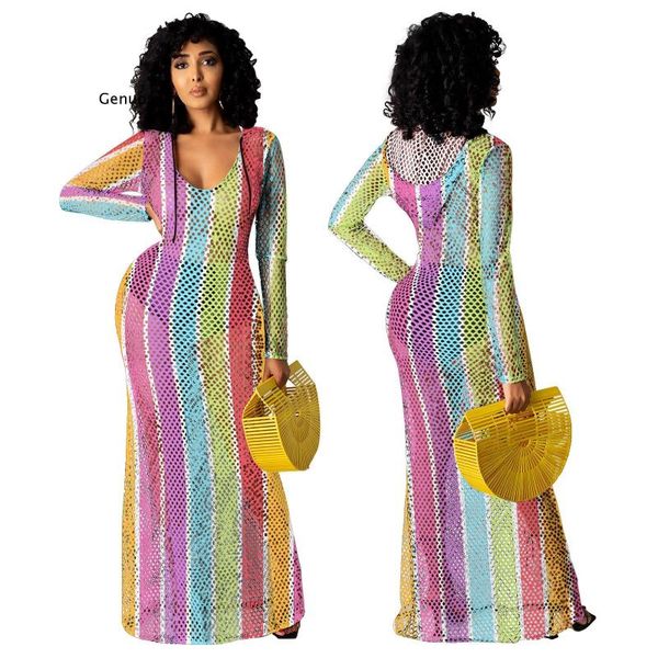 women's swimwear summer women ladies bikini cover-ups fishnet mesh cover up beach bathing suit striped hollow out dresses, White;black
women's swimwear summer women ladies bikini cover-ups fishnet mesh cover up beach bathing suit striped hollow out dresses, White;black