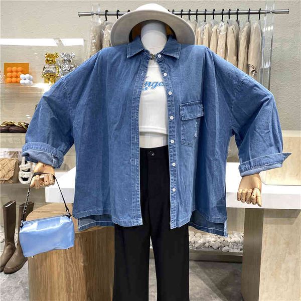 sweaters nicho retro design kong denim shirt 2021 worn all-match jacket, White;black
sweaters nicho retro design kong denim shirt 2021 worn all-match jacket, White;black