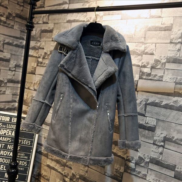 leather medium long winter women lambs wool coat female thick warm shearling coats faux suede leather jackets s-3xl a87, Black
leather medium long winter women lambs wool coat female thick warm shearling coats faux suede leather jackets s-3xl a87, Black