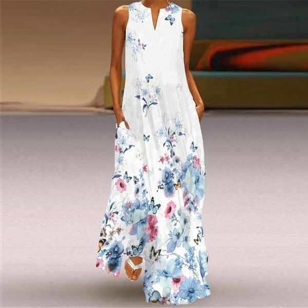 casual dresses summer floral dress women print v neck sleeveless tunic tank a line loose chiffon beach party maxi, Black;gray
casual dresses summer floral dress women print v neck sleeveless tunic tank a line loose chiffon beach party maxi, Black;gray