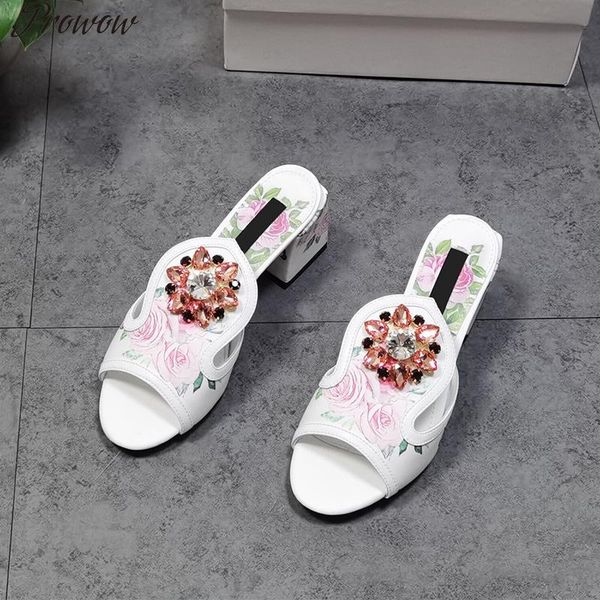 spring summer crystal deco printed pink ross slippers open toe high heel mules shoes women, Black
spring summer crystal deco printed pink ross slippers open toe high heel mules shoes women, Black