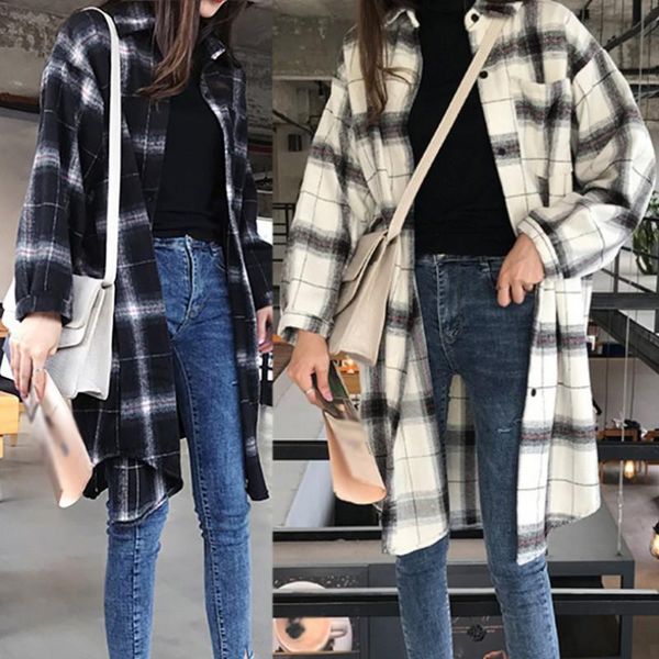 2color women autumn retro loose black & white plaid blouse lapel long sleeve casual mid-long shirt women's blouses shirts
2color women autumn retro loose black & white plaid blouse lapel long sleeve casual mid-long shirt women's blouses shirts