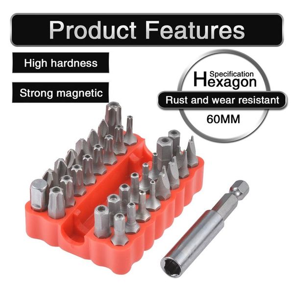 32pcs screwdrive magnetic bit holder drill tools 1/4" hex shank adjustable power driver set extension hand
32pcs screwdrive magnetic bit holder drill tools 1/4" hex shank adjustable power driver set extension hand