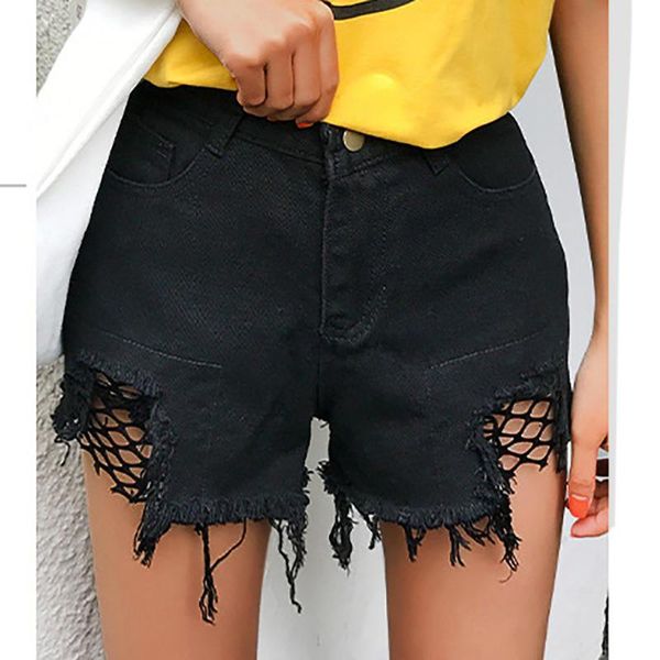 women casual denim shorts feminino fishnet jeans slim splice beach bottom cotton hole pocket women's, White;black
women casual denim shorts feminino fishnet jeans slim splice beach bottom cotton hole pocket women's, White;black