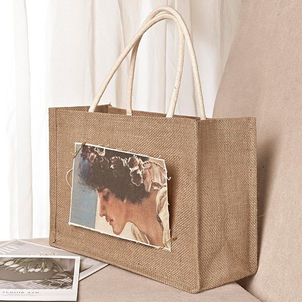 storage bags jute tote burlap with soft handles reusable shopping women's summer beach travel bag h88f
storage bags jute tote burlap with soft handles reusable shopping women's summer beach travel bag h88f