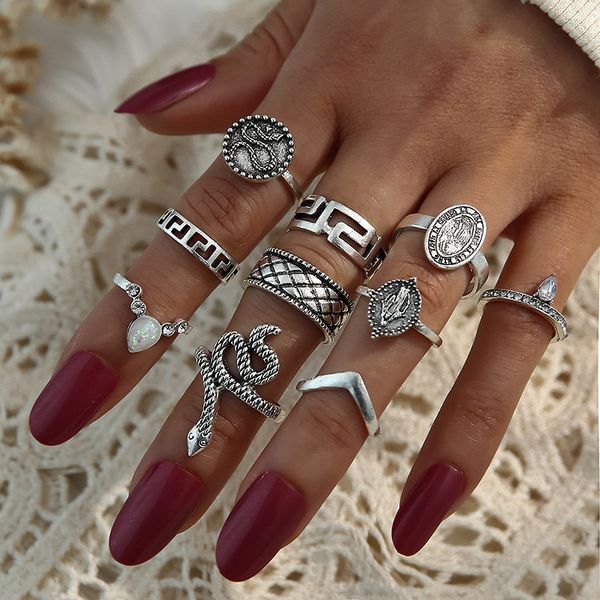 s2253 fashion jewelry knuckle ring set vintage snake geometry rings 10pcs/set, Silver
s2253 fashion jewelry knuckle ring set vintage snake geometry rings 10pcs/set, Silver