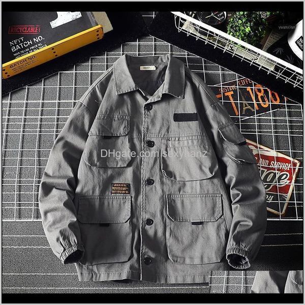 outerwear clothing apparel drop delivery 2021 spring autumn loose stand mens coats and jackets windbreaker outwear men multipocket tooling j, Black;brown
outerwear clothing apparel drop delivery 2021 spring autumn loose stand mens coats and jackets windbreaker outwear men multipocket tooling j, Black;brown