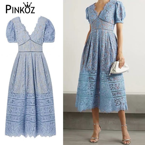 designer style blue lace hollow out embroidery v-neck puff sleeve midi dress high wasit buttons a-line party dinner robo 210421, Black;gray
designer style blue lace hollow out embroidery v-neck puff sleeve midi dress high wasit buttons a-line party dinner robo 210421, Black;gray
