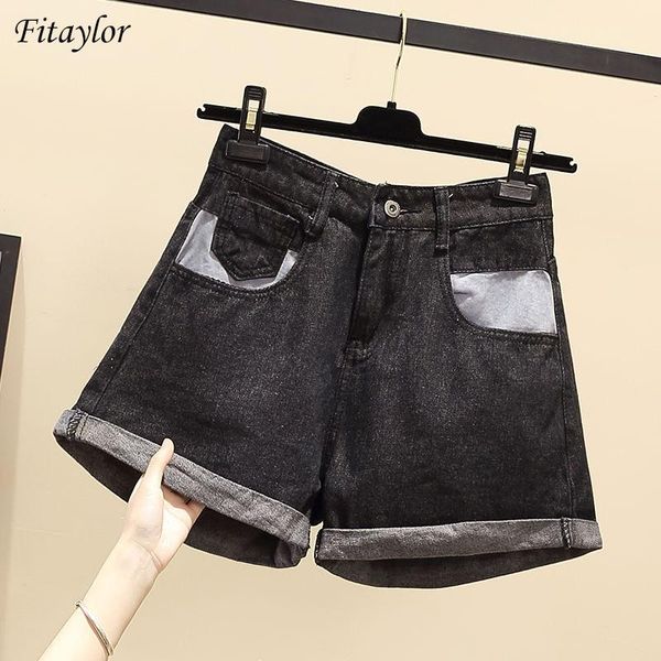 fitaylor 2021 summer women vintage loose blue denim shorts casual female wide leg high waist solid color jeans women's, White;black
fitaylor 2021 summer women vintage loose blue denim shorts casual female wide leg high waist solid color jeans women's, White;black