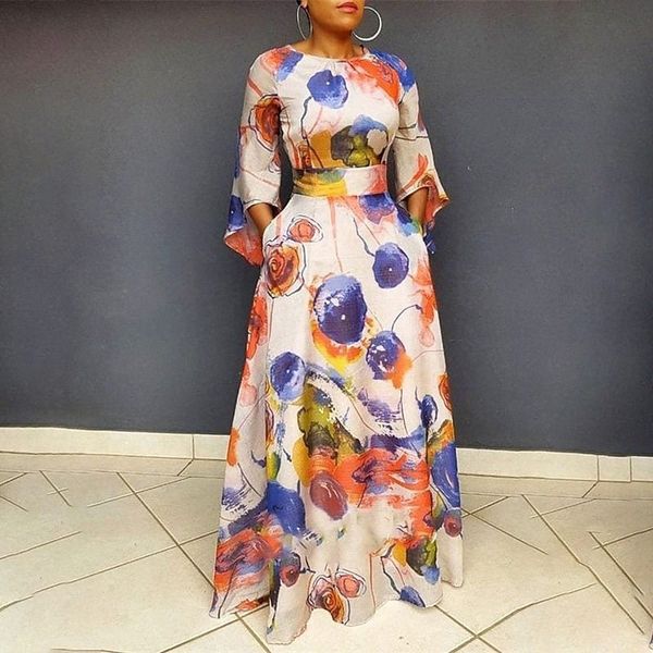women's plus size a line dress floral round neck print 3/4 length sleeve spring summer casual maxi long dress causal daily dress a9on#, Black
women's plus size a line dress floral round neck print 3/4 length sleeve spring summer casual maxi long dress causal daily dress a9on#, Black