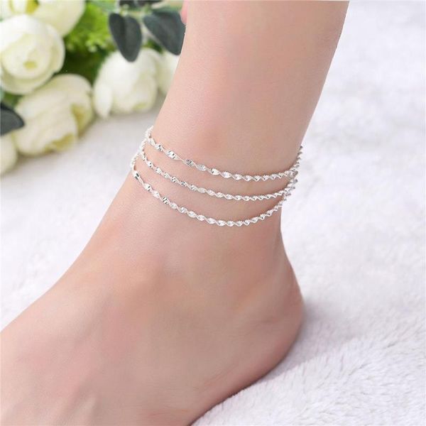 anklets ankle bracelet fashion snake chain anklet women multilayer barefoot sandal beach, Red;blue