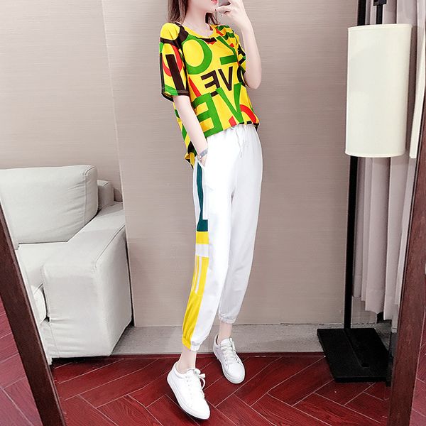 tracksuits fashion sport suit sportswear casual women's loose korean 2021 summer short sleeve hip hop style two piece brand, Gray
tracksuits fashion sport suit sportswear casual women's loose korean 2021 summer short sleeve hip hop style two piece brand, Gray