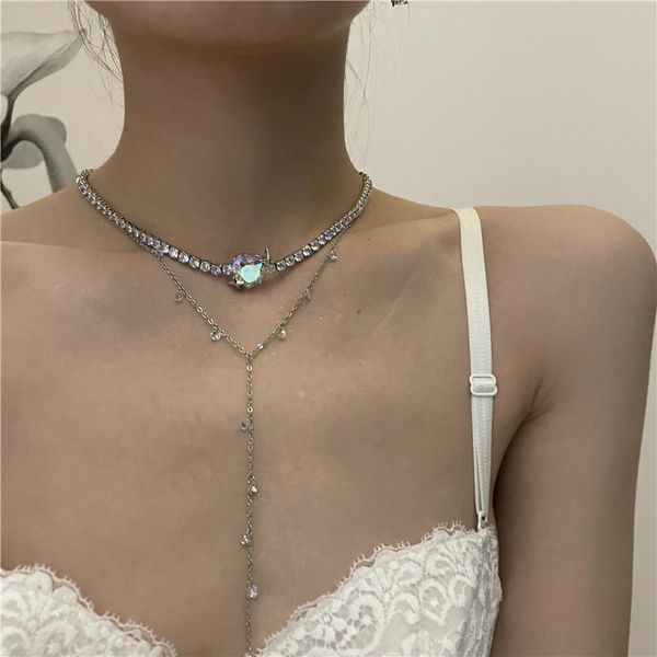 chains layered chain colorful necklace for women punk choker zircon tassel pendant gothic jewelry beach accessories colliers, Silver
chains layered chain colorful necklace for women punk choker zircon tassel pendant gothic jewelry beach accessories colliers, Silver
