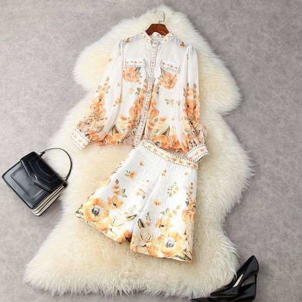 women's tracksuits spring summer long sleeve stand collar pockets single-breasted floral blouse + jacquard shorts two piece suits 2 pie, Gray
women's tracksuits spring summer long sleeve stand collar pockets single-breasted floral blouse + jacquard shorts two piece suits 2 pie, Gray