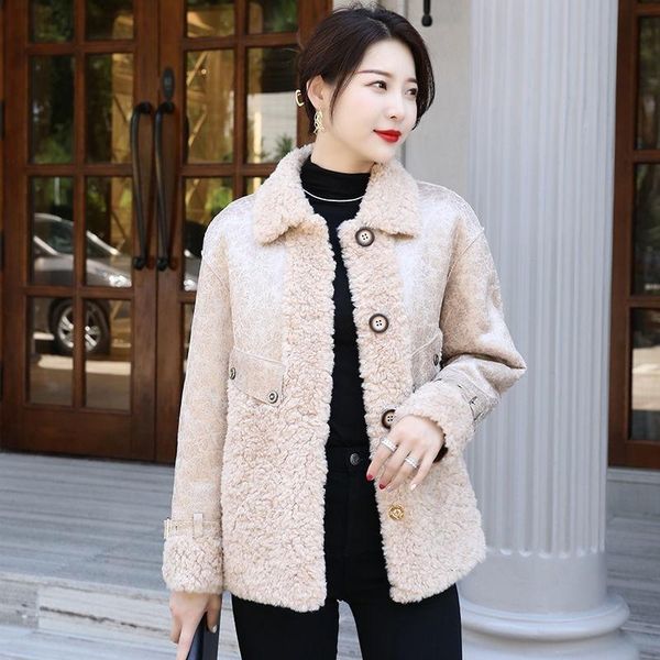 women's fur & faux women winter coat luxury lamb wool jacket loose turndown collar overcoat thick warm female plush coats x570, Black
women's fur & faux women winter coat luxury lamb wool jacket loose turndown collar overcoat thick warm female plush coats x570, Black