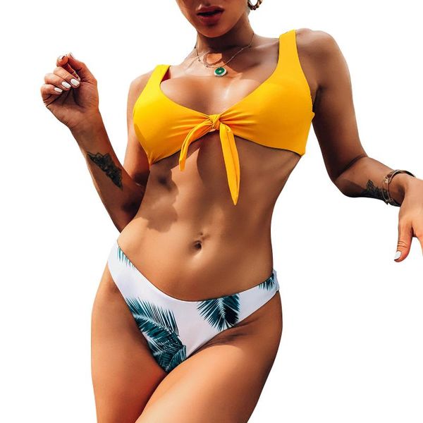one-piece suits women bikini + high waist briefs leaf pattern with bow decoration style summer beach clothing
one-piece suits women bikini + high waist briefs leaf pattern with bow decoration style summer beach clothing