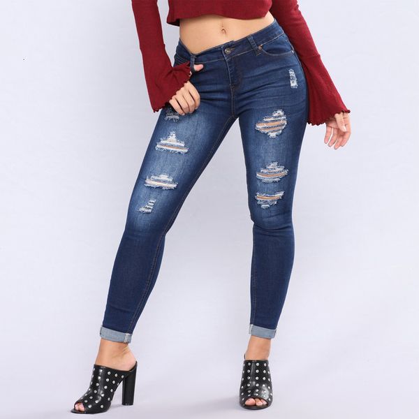 jean women stretch distressed ripped jeans skinny high waist denim pencil pants streetwear trousers, Blue
jean women stretch distressed ripped jeans skinny high waist denim pencil pants streetwear trousers, Blue
