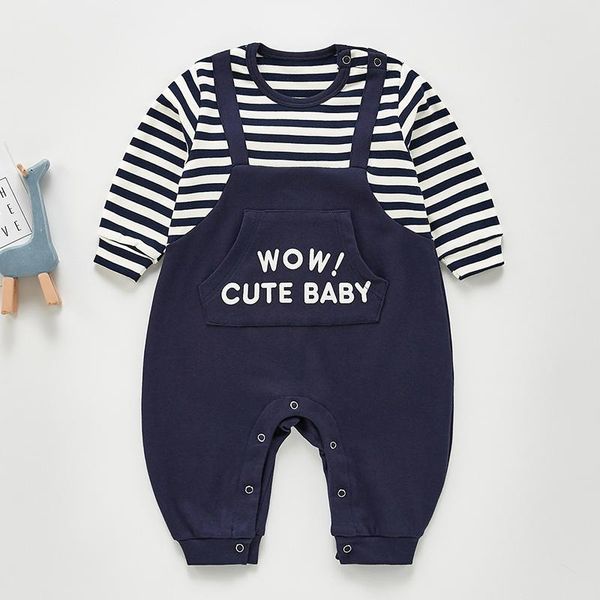 jumpsuits casual baby clothes boys stripes romper spring long sleeve boy fake two piece rompers jumpsuit, Blue
jumpsuits casual baby clothes boys stripes romper spring long sleeve boy fake two piece rompers jumpsuit, Blue