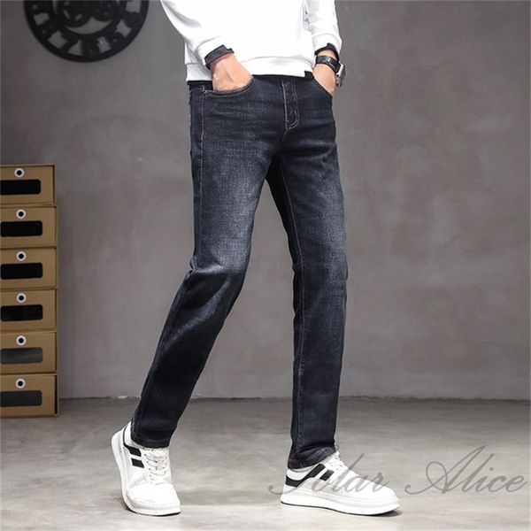 men's autumn and winter small feet jeans mid-waist brand slim youth pencil casual pants, Blue
men's autumn and winter small feet jeans mid-waist brand slim youth pencil casual pants, Blue
