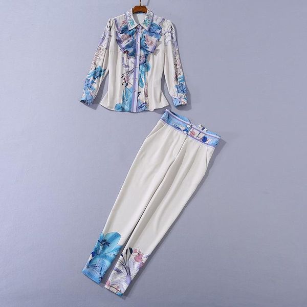 european and american women's wear 2021 winter style long-sleeved sequined lapel printed shirt trousers fashion suits two piece pants, White
european and american women's wear 2021 winter style long-sleeved sequined lapel printed shirt trousers fashion suits two piece pants, White