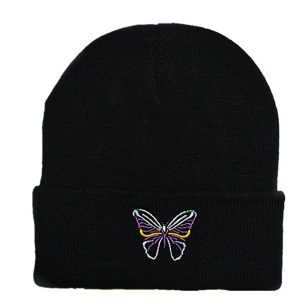 butterfly pullover female autumn and winter fashion black street cold versatile embroidery couple leisure knitting hat fashion beanies, Blue;gray
butterfly pullover female autumn and winter fashion black street cold versatile embroidery couple leisure knitting hat fashion beanies, Blue;gray