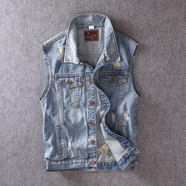 men's vests england style fashion men vest blue color destroyed ripped denim embroidery casual outwear hip hop sleeveless jackets, Black;white
men's vests england style fashion men vest blue color destroyed ripped denim embroidery casual outwear hip hop sleeveless jackets, Black;white