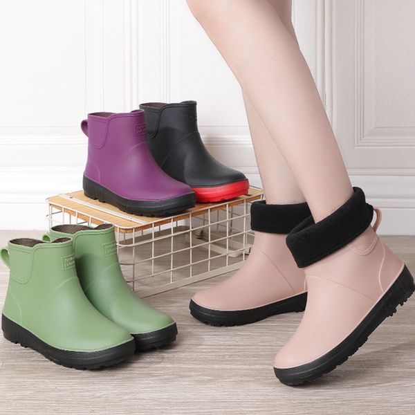 fashionable rain sho women's winter antiskid low water boots rt tube car washing vegetable pping kitchen, Black
fashionable rain sho women's winter antiskid low water boots rt tube car washing vegetable pping kitchen, Black