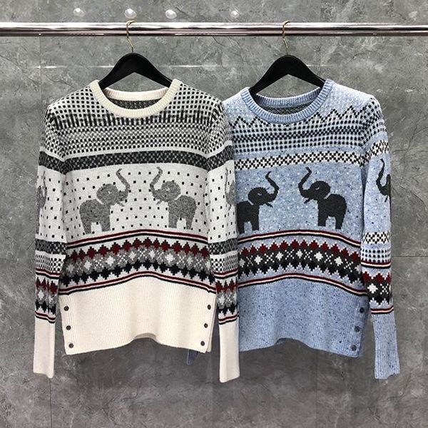 tees Fashion TB THOM Brand Sweaters Women Loose O-Neck Pullovers Clothing Elephant Pattern Striped Wool Thick Winter Casual Coat, White
tees Fashion TB THOM Brand Sweaters Women Loose O-Neck Pullovers Clothing Elephant Pattern Striped Wool Thick Winter Casual Coat, White