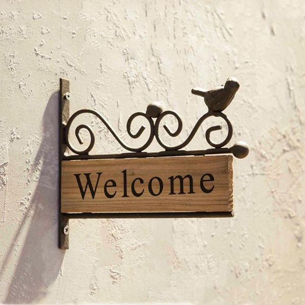 party decoration 1pc welcome sign board iron art wooden hanging pendant rural style bird pattern door
party decoration 1pc welcome sign board iron art wooden hanging pendant rural style bird pattern door