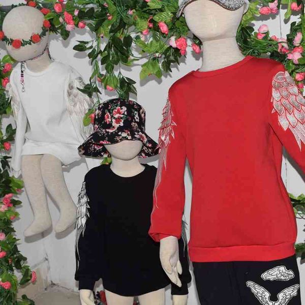 chaopai high street star same style couple 3d angel f wing sweater female round neck embroidered parent-child dress, Black
chaopai high street star same style couple 3d angel f wing sweater female round neck embroidered parent-child dress, Black