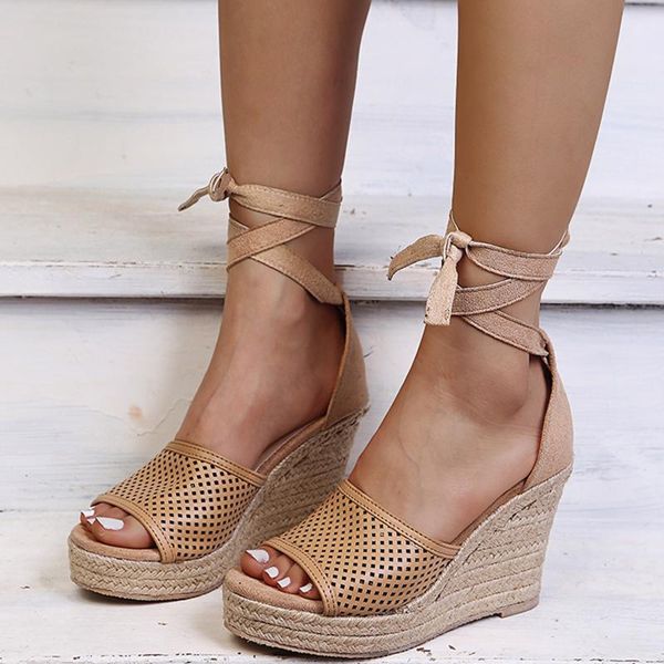 sandals women's summer casual lace-up wedges weave beach open toe breathable roman fashion female shoes, Black
sandals women's summer casual lace-up wedges weave beach open toe breathable roman fashion female shoes, Black