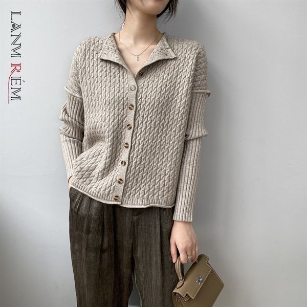 early spring turn-down collar single-breasted long-sleeved loose knitted cardigan all-match for women 2a312301 210507, White
early spring turn-down collar single-breasted long-sleeved loose knitted cardigan all-match for women 2a312301 210507, White
